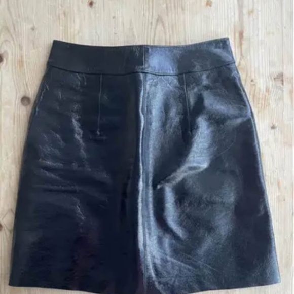 Maje Genuine Bovine Leather Zip Skirt - Picture 2 of 2